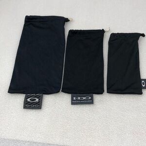Oakley Soft Case Pouch Lot of Three (3) Black with White Drawstring Small Med Lg